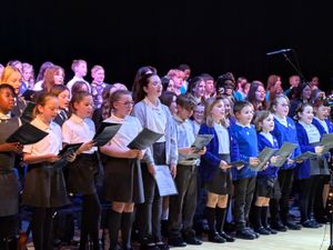 Supporting image for story: Academy choir made up of pupils from 13 Shropshire schools delivers first performance