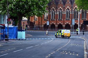 Officers sealed off the normally busy town centre road. Photo: SnapperSK