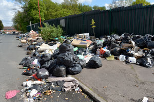 Fly-tippers have been leaving the rubbish on the street for weeks