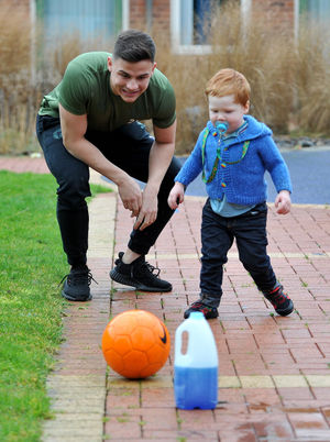 Callum Cockerill-Mollett meets two year old Jacob Leese