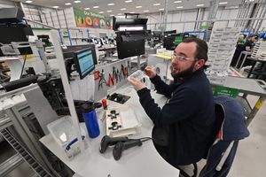 The Specsavers' factory in Kidderminster. Pictured: worker Tyler Stallard
