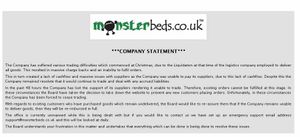 A statement on the Monsterbeds website