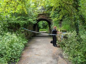 Police at the scene of the incident