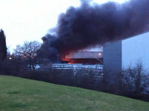 Supporting image for story: Warehouse is destroyed as huge blaze takes hold
