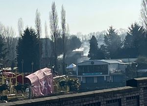 Smoke could be seen rising from the former leisure centre in Stourport