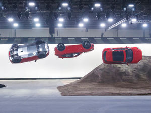Supporting image for story: Jaguar E-Pace barrel rolls to world record powered by Wolverhampton engine
