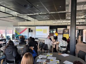 Carolyn Smith of TPSquared speaks to the audience