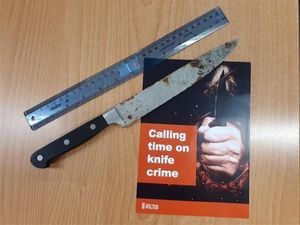 Officers found this knife in a sweep of All Saints Church in Wellington