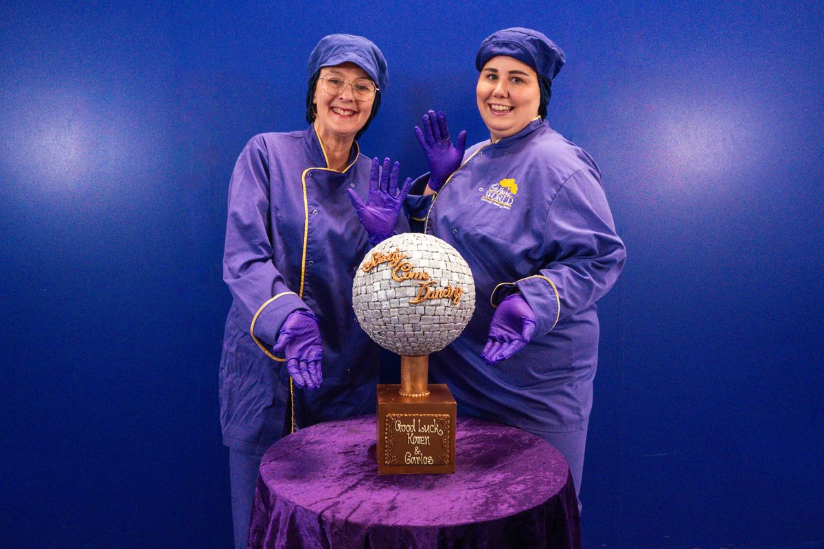 Cadbury World honours West Midlands Strictly finalist with chocolate Glitterball creation