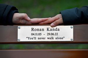 The bench which bears tragic Ronan Kanda's name