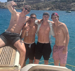 Jorgen Strand Larsen (left) holidaying with Fer Lopez (right)