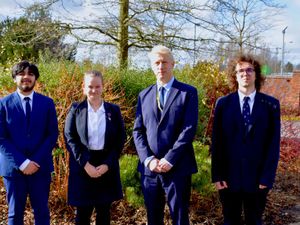 Lord Johnson with Student Leadership Head Girl and Boys