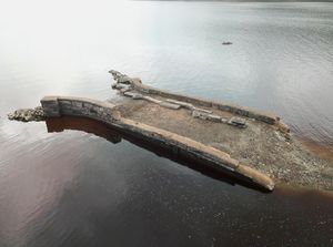 Supporting image for story: Back to the future as old bridge resurfaces at dried out reservoir