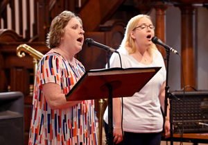 Members of the choir at St Thomas' Church, Wednesfield begin a twelve hour Jubilee singathon