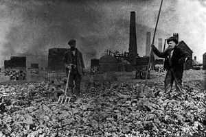 Workers at the blast furnaces at Blists Hill, around the turn of the 19th and 20th century