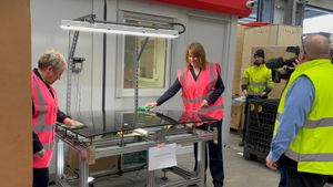 Chancellor Rachel Reeves during a visit to the West Midlands on Friday, February 13. Credit: Alexander Brock. Permission for use for all LDRS partners.
