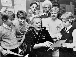 On October 27, 1983, six Shropshire youngsters were presented with their cycling proficiency certificates by international singer Andy Williams. The unusual presentation was at the Grand Theatre, Wolverhampton, and was arranged by Corporal Ron Sowtus of COD Donnington - the youngsters were all children of servicemen stationed at the garrison. It was his idea to break away from the usual presentations of cycling proficiency certificates and he went to Wolverhampton and waited more than four hours to arrange the evening. The original caption was: 'Andy Williams hands over a cycling proficiency certificate to six-year-old Daren Wise (right), watched by, from left, Jordan Jukes (9), Michelle Murray (14), Andrew Smith (13), Darren MacDonald (15), and Philip Parker (11).'