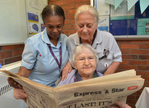 Louise Lee, Biddy Cox and Elaine Walker take a look at a Express and Star from 1982