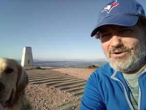 Michael has been taking selfies at the top of the Wrekin as he completes the challenge each day