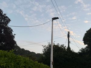 Cabling fell onto hedgerows and street lighting. Picture: Market Drayton Fire Station