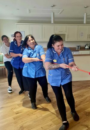 The staff at Telford Hall even tried their hand at tug-o-war