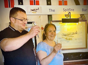 Licensees Shaun and Vicki Moore at the launch of the Spitfire Bar at the Star Inn