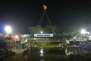 Supporting image for story: End of the line for historic Shropshire bridge as new river crossing installed