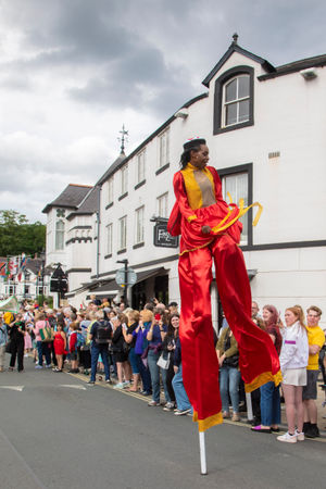 Hundreds turned out to see the parade in Llangollen. Photo: Mandy Jones