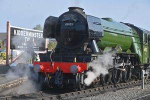 The Flying Scotsman has been a visitor at Kidderminster on the Severn Valley Railway