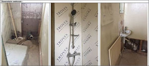 A wetroom being installed in the houses