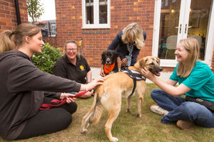 B&DWM - DWHM-9386 - The Brighter Days Rescue team relaxing in the garden of one of the developments show homes