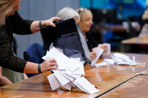Ballot papers are removed from a ballot box at Fareham Leisure Centre in Fareham, Hampshire, during the count for the Fareham and Waterlooville constituency in the 2024 General Election. Picture date: Thursday July 4, 2024. Picture: PA News