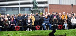 Remembrance service in Dudley town centre.