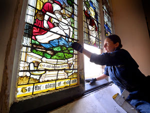 Supporting image for story: Refurbished stained-glass window will light up Walsall church