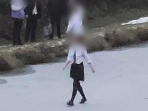 Supporting image for story: Shocking footage shows pupils risking their lives on frozen canal just day after lake tragedy
