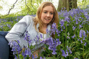Jess Foster, Sports Development Officer with the National Trust. looks at the Bluebells at Attingham Park