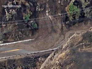 Supporting image for story: Rain in Southern California creates mudflows – but helps firefighters