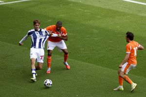 Isaac Price battles for the ball during West Brom's pre-season trip to Blackpool (Photo by Adam Fradgley/West Bromwich Albion FC via Getty Images)