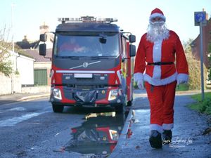 Through the Food Bank Santa Drive, the crew at Presteigne Fire Station demonstrate their deep commitment to the community, responding in times of crisis and supporting local initiatives year-round. Image courtesy of Laura Shepherd's Lens Photography