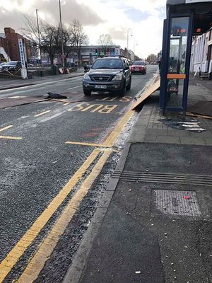 Panels in the road before the street was closed. Photo: G and T properties