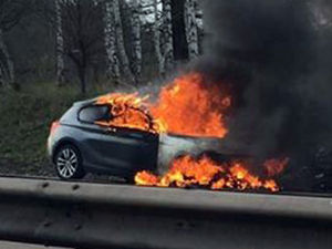 Supporting image for story: M54 closed as blaze destroys car