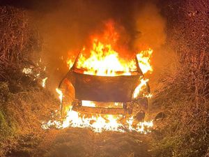 Supporting image for story: Car destroyed in overnight blaze in village