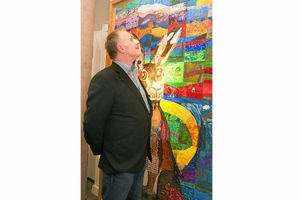 Supporting image for story: Greg Davies back home to unveil Wem mosaic