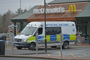 The scene remained cordoned off on Monday morning