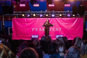 Nicola Peake on stage at last year's Peakefest