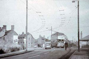 Darlaston's Catherine's Cross. The junction at Moxley Road, Pinfold Street and Dangerfield Lane, 1963.