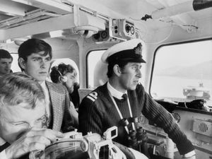 Supporting image for story: King reunites with old Royal Navy shipmates for trip down ‘memory sea-lane’