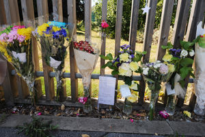 Flowers outside the school