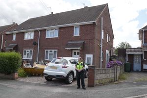 Police cordoned off the maisonette in Stephens Close, Wolverhampton, after two paramedics were stabbed. Image: @SnapperSK