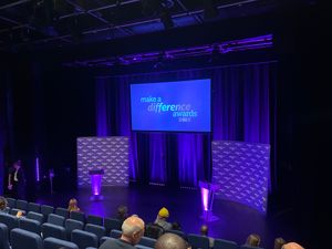 The stage all set for the awards ceremony